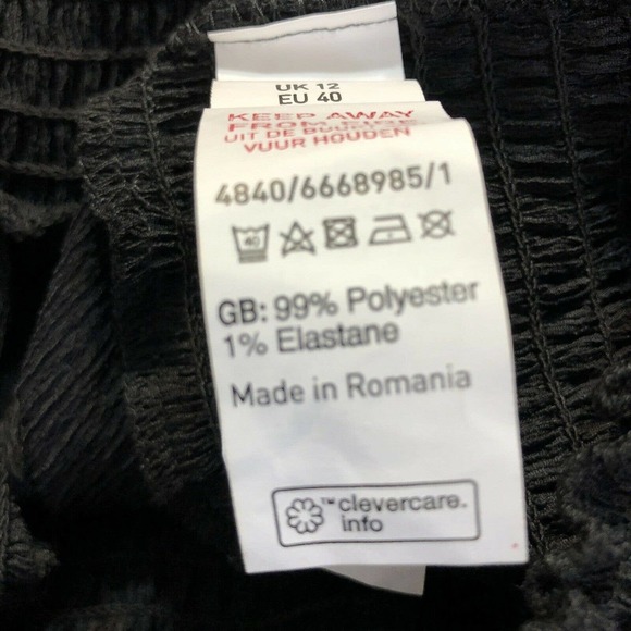 NWT New Look Womens Shirred Waist Wrap Top Size 8 Black Sold at ASOS Textured - Picture 8 of 8